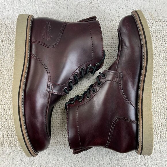 Milwaukee Moc Toe Boots Mens 10 Bradford Oxblood Leather Wedge Workwear Classic - Picture 2 of 13